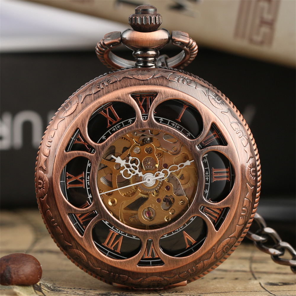 Luxury Watch Gold And Black - Różowe złoto/czarny kwiat dyni Hollow mechaniczny