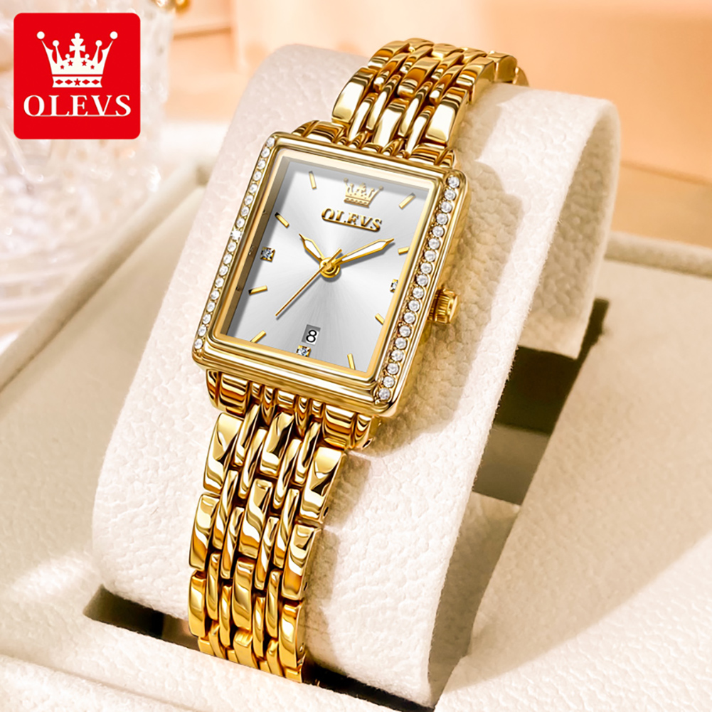 Ladies Luxury Watch - Zegarek damski OLEVS 9995 z datownikiem,