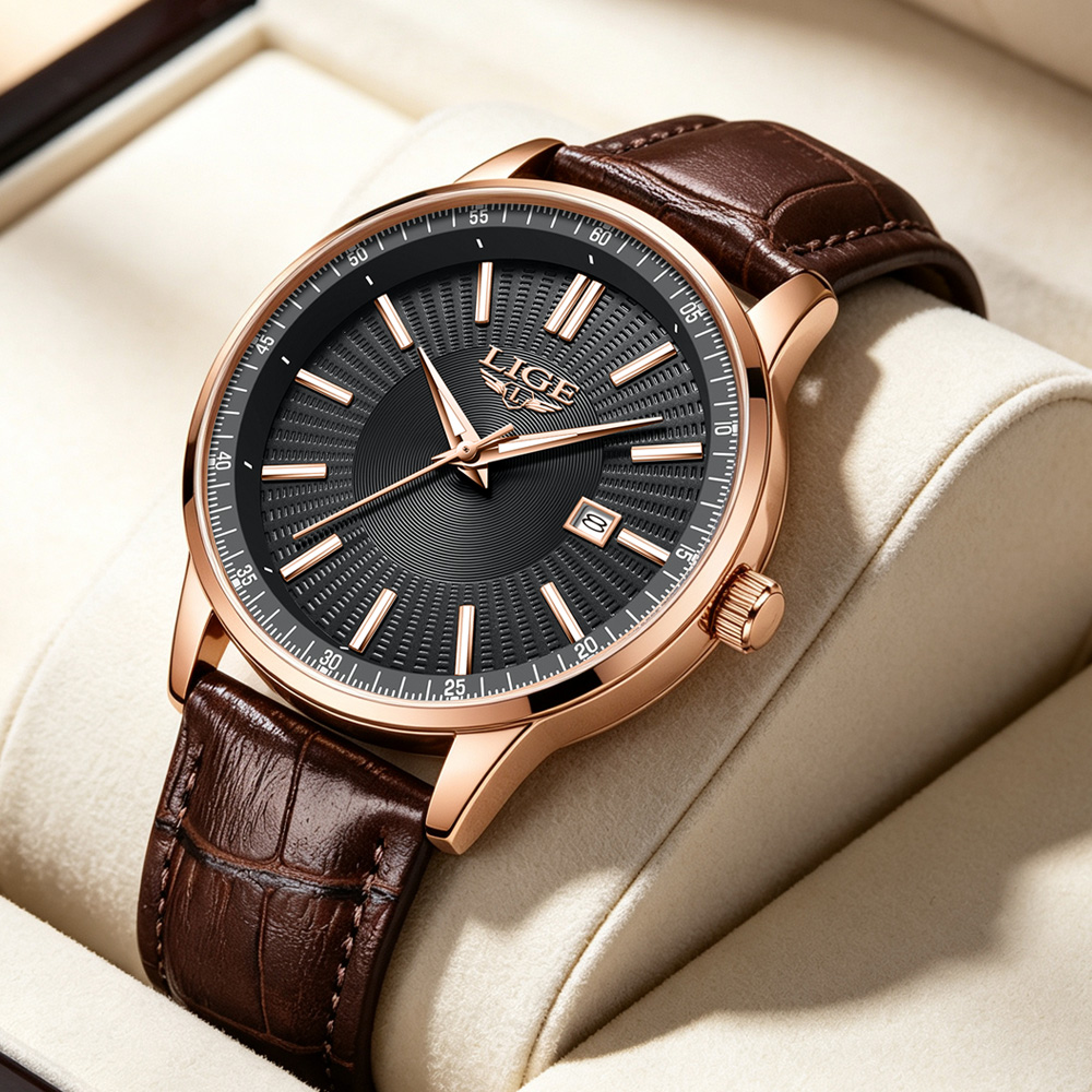 Luxury Watch Mockup - Zegarki męskie LIGE, luksusowa marka, biznesowy