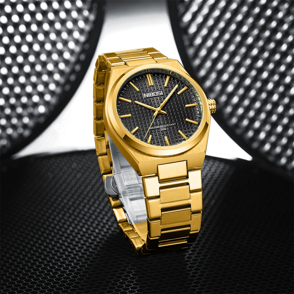 Luxury Watch Gold And Black - Męski Złoty Czarny Luksusowy Zegarek Marki