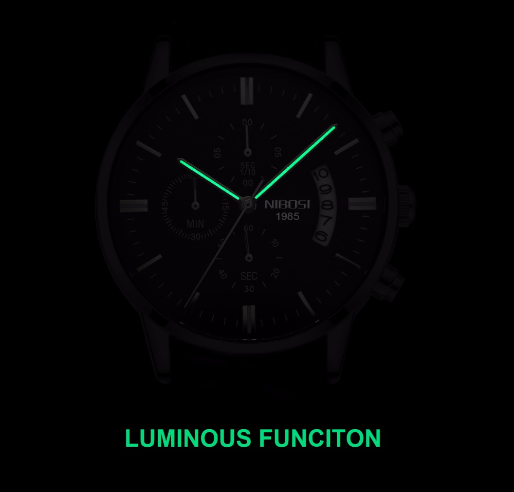 NIBOSI czarny zegarek kwarcowy – Luxury Watch Mockup recenzja i cena