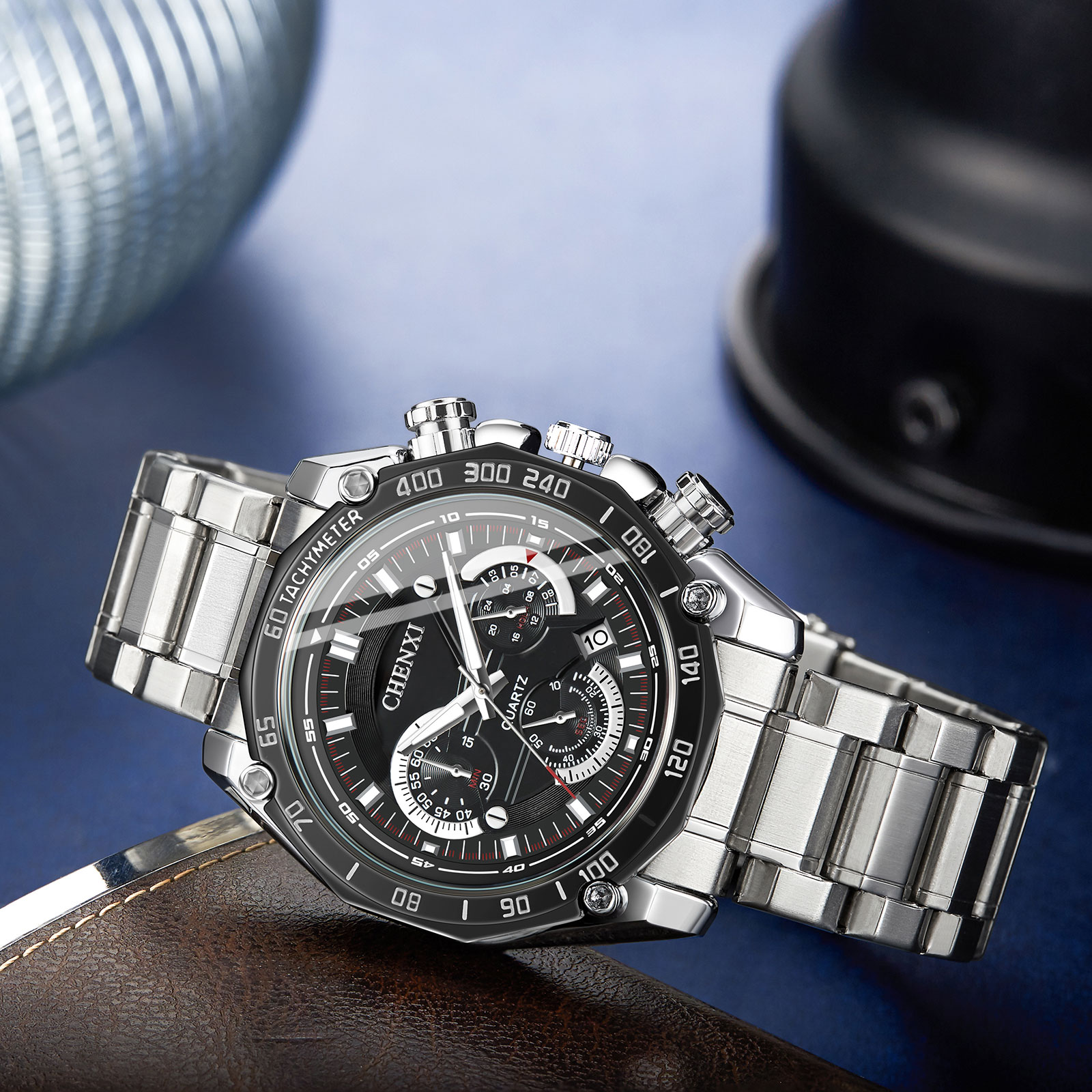 Zegarki męskie CHENXI, chronog – Luxury Watch Mockup recenzja i cena