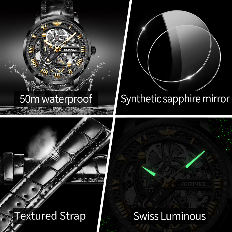 OUPINKE 3173 oryginalny skórza – Chronograph Flyback Watch recenzja i cena