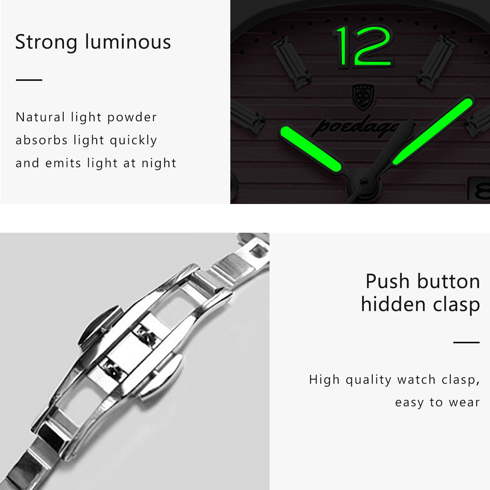 POEDAGAR Kwadratowy Zegarek Da – Ladies Luxury Watch recenzja i cena