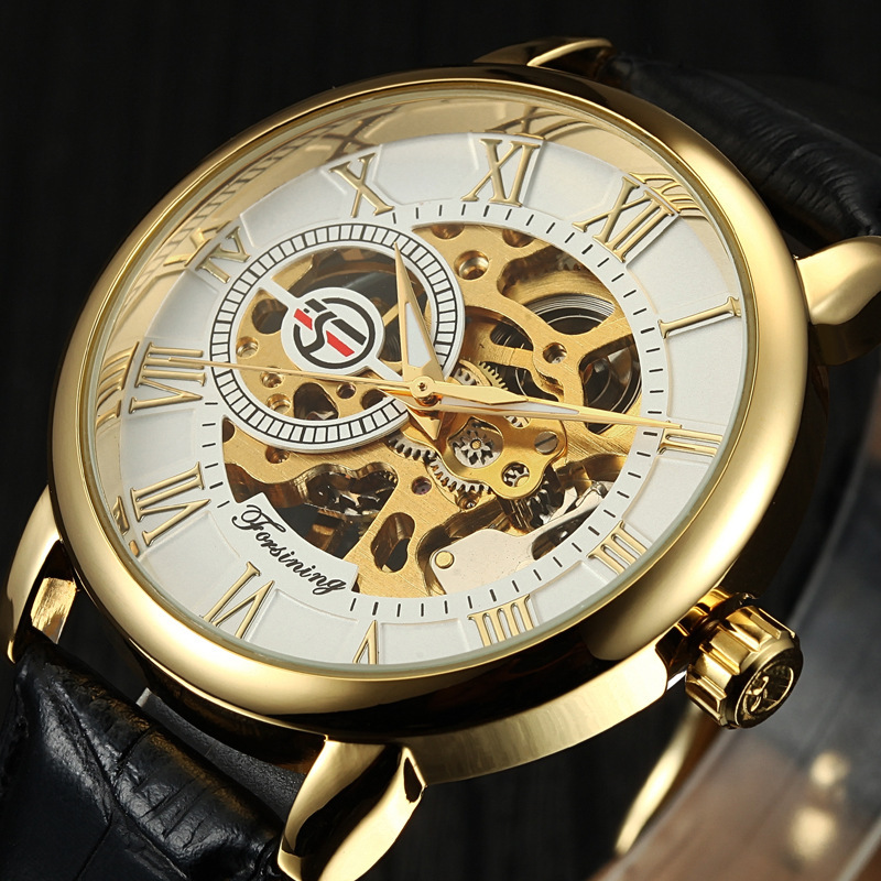 2019 Forsining grawerowanie ma – Luxury Watch Gold And Black recenzja i cena