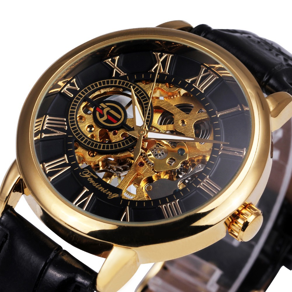 2019 Forsining grawerowanie ma – Luxury Watch Gold And Black recenzja i cena