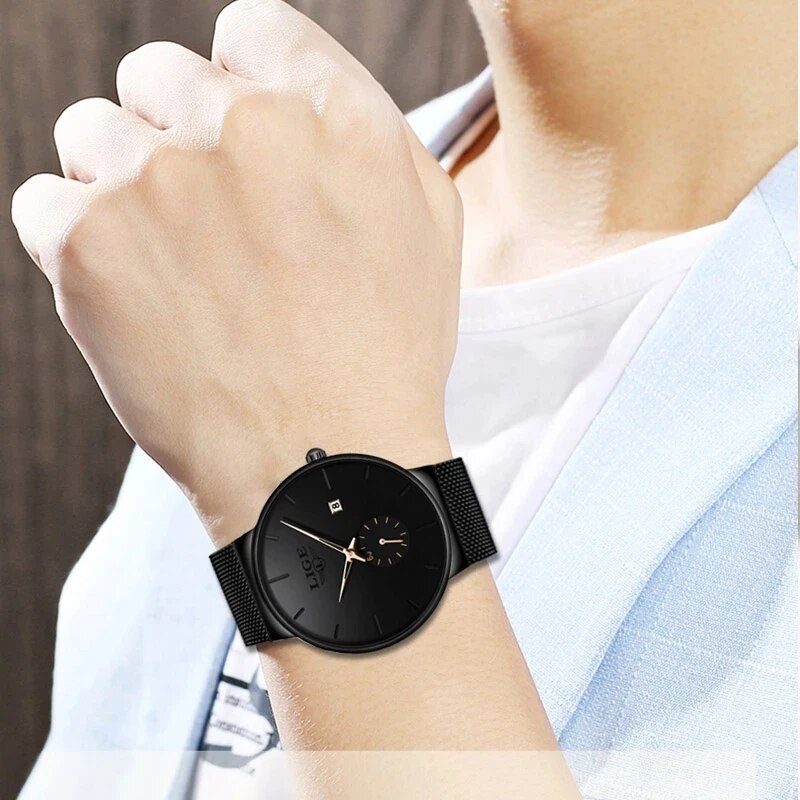 LIGE modne męskie zegarki Top  – Luxury Watch Mockup recenzja i cena