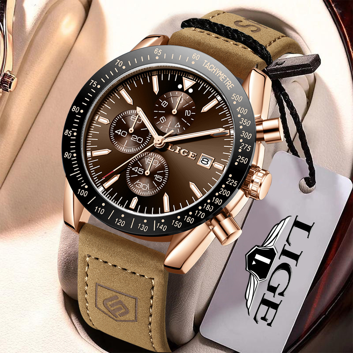 Zegarki męskie LIGE skórzane m – Luxury Watch Leather recenzja i cena