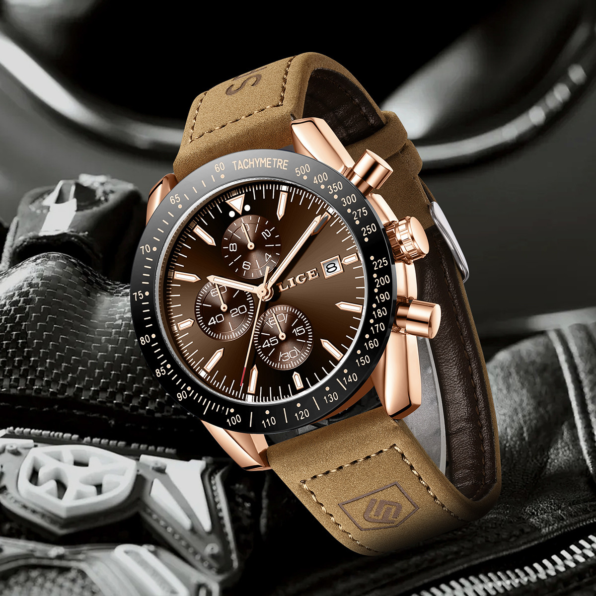Zegarki męskie LIGE skórzane m – Luxury Watch Leather recenzja i cena