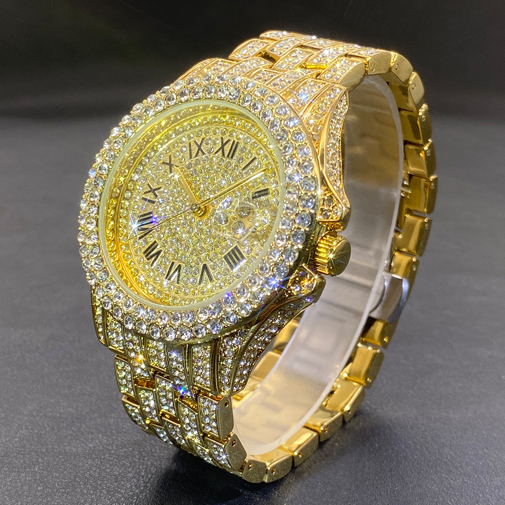 Duży Złoty Srebrny Czarny Zega – Luxury Watch Gold And Black recenzja i cena